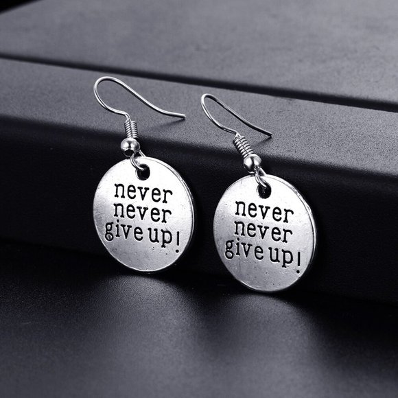 ⚜Trendy Vintage Word Card Shape Dangle Earrings for Woman , K427 - Picture 2 of 4